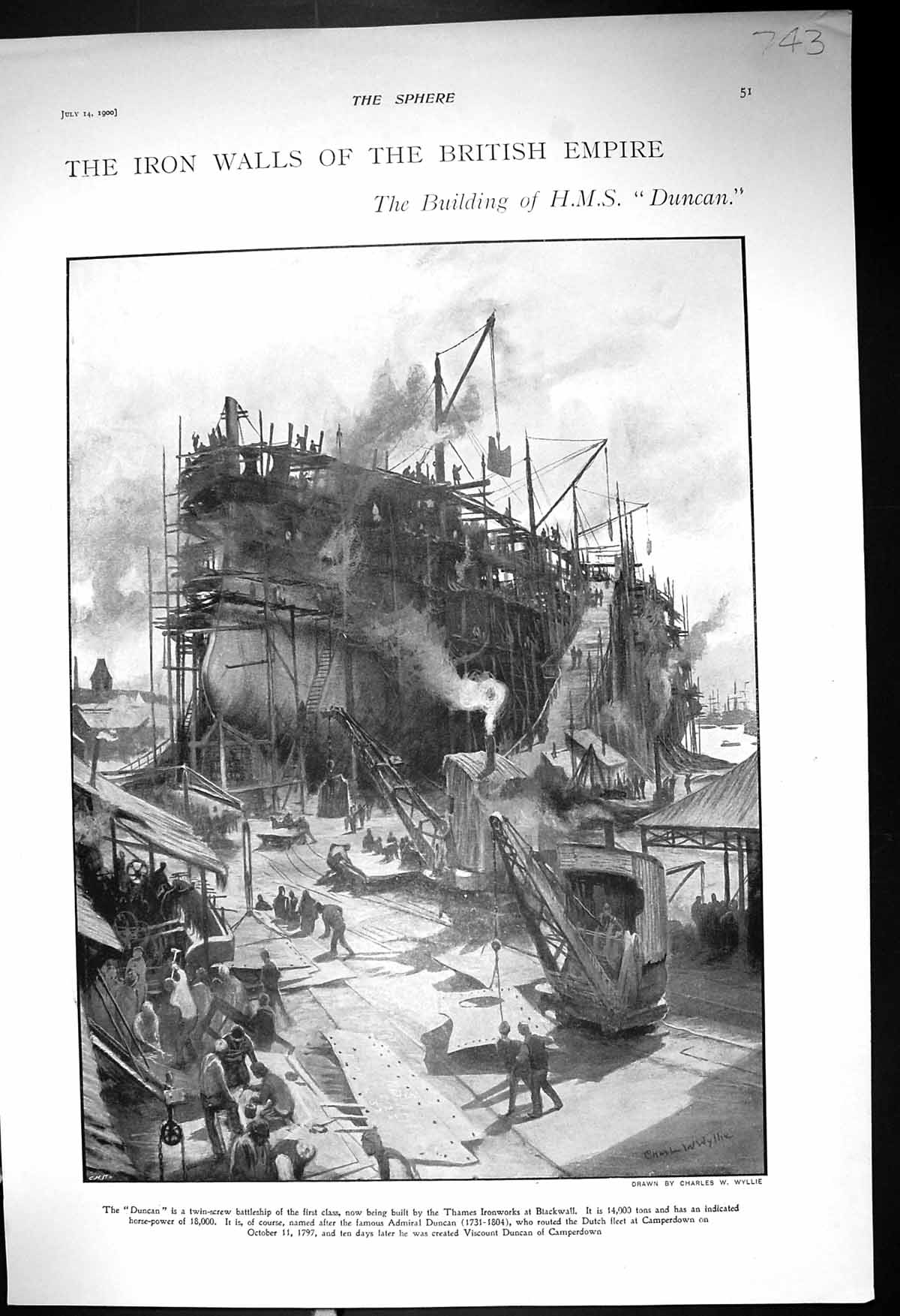Old 1900 British Empire Ship Duncan Blackwall Miss Elizabeth Tighe Ro 20th