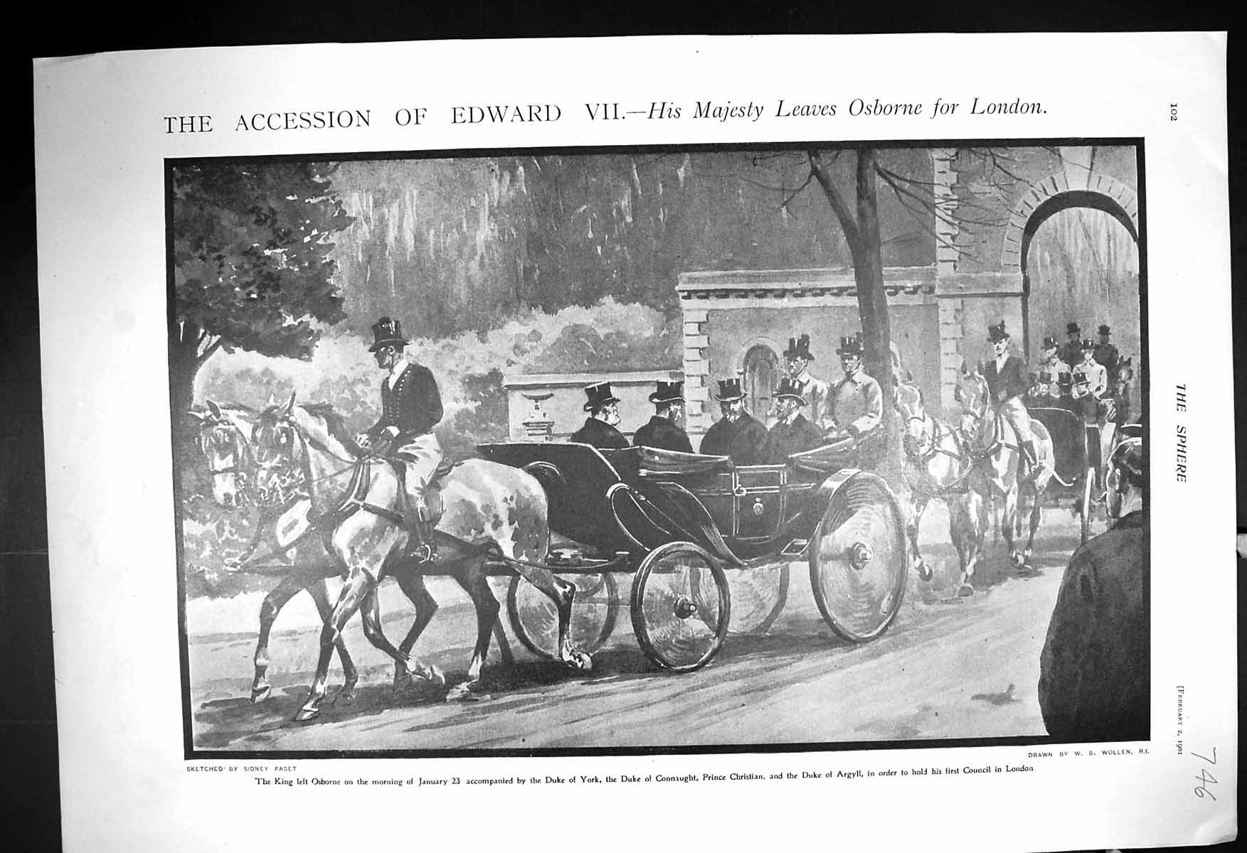 Old 1901 King Edward Accession Osborne Duke York Connaught Argyll Par 20th