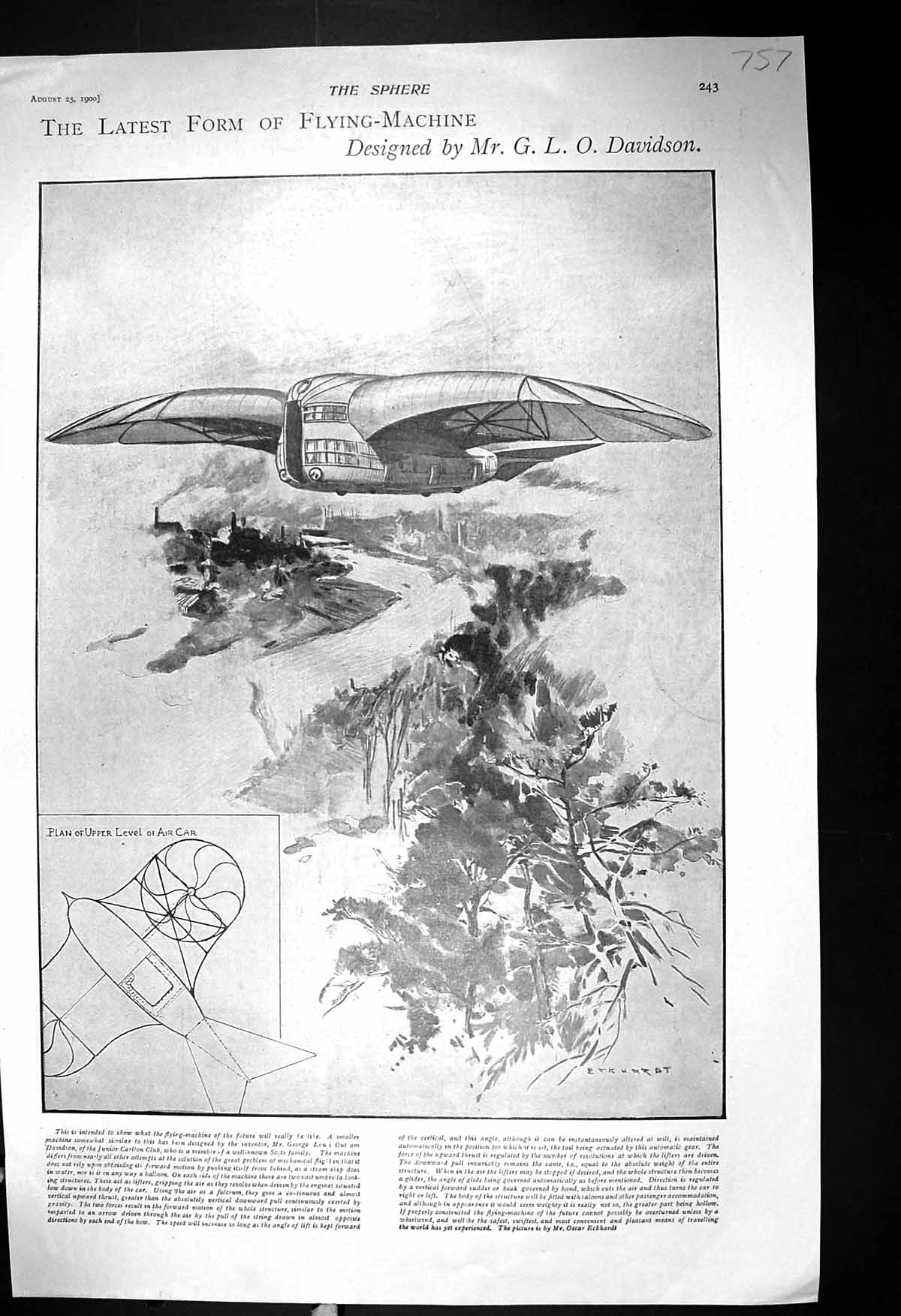Old 1900 Flying Machine Davidson Hotham Robinson Clonbrock Salmone Gi 20th