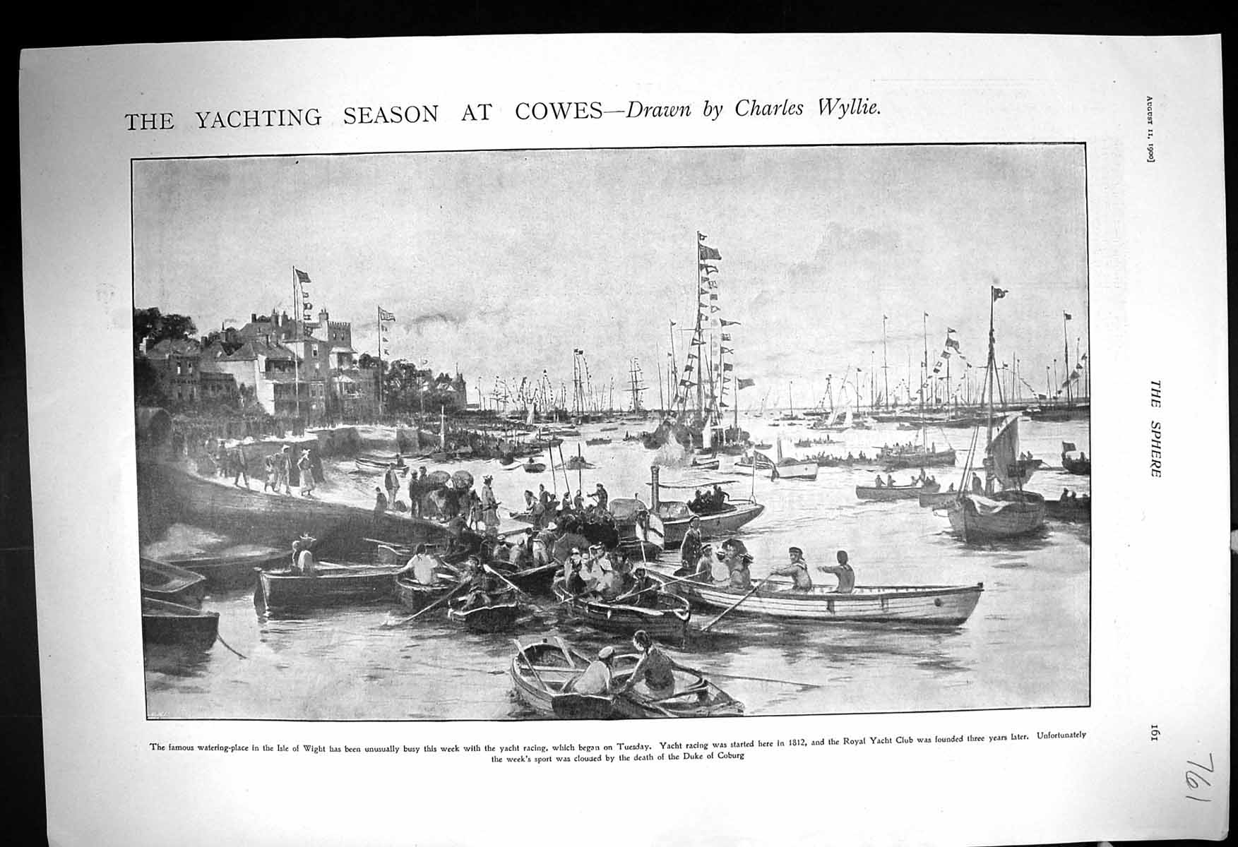 Old 1900 Yachting Season Cowes Isle Wight Ships Boats Pier Cromer Duk 20th