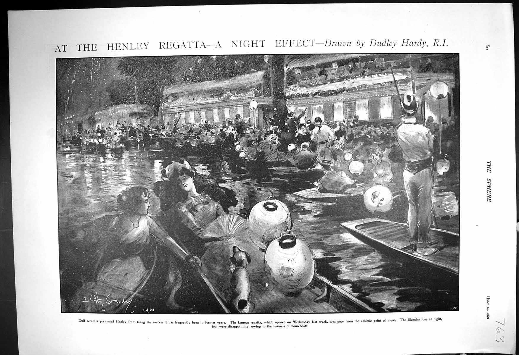 Old 1900 Henley Regatta Night Illuminations Westminster Horses Yearli 20th