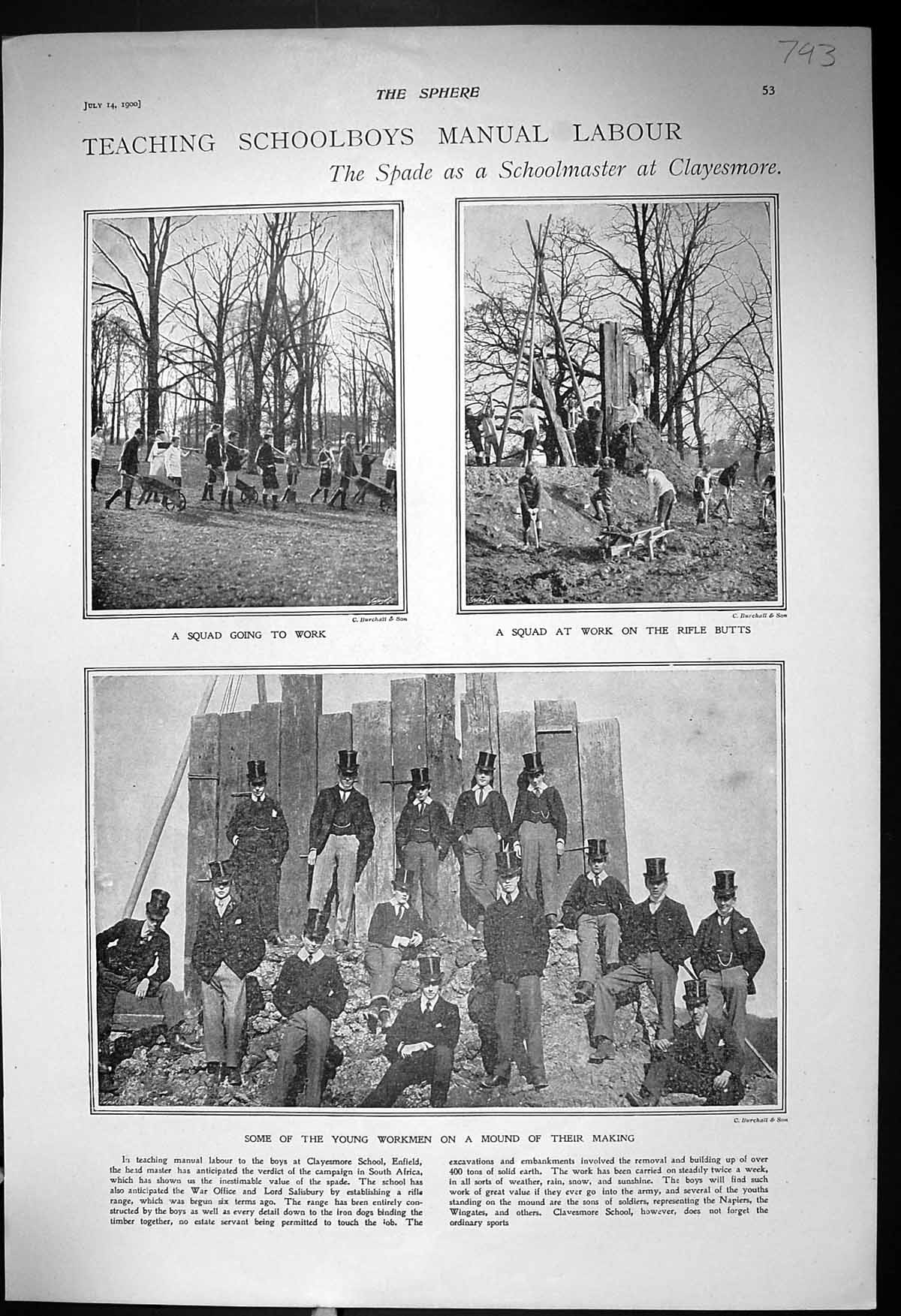 Old 1900 Clayesmore School Enfield Manual Labour Cricket Grace Haywar 20th
