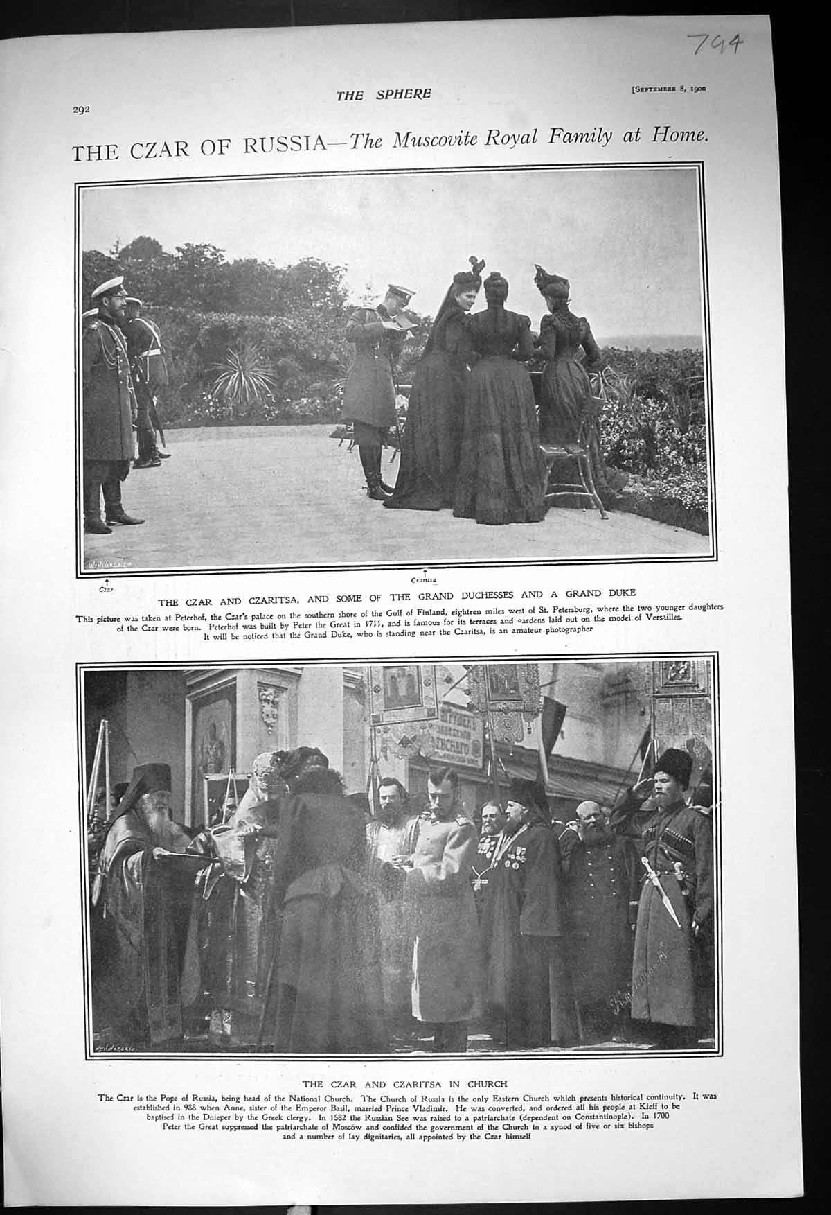 Old 1900 Czar Russia Muscovite Royal Family Grand Duke Church Manchus 20th
