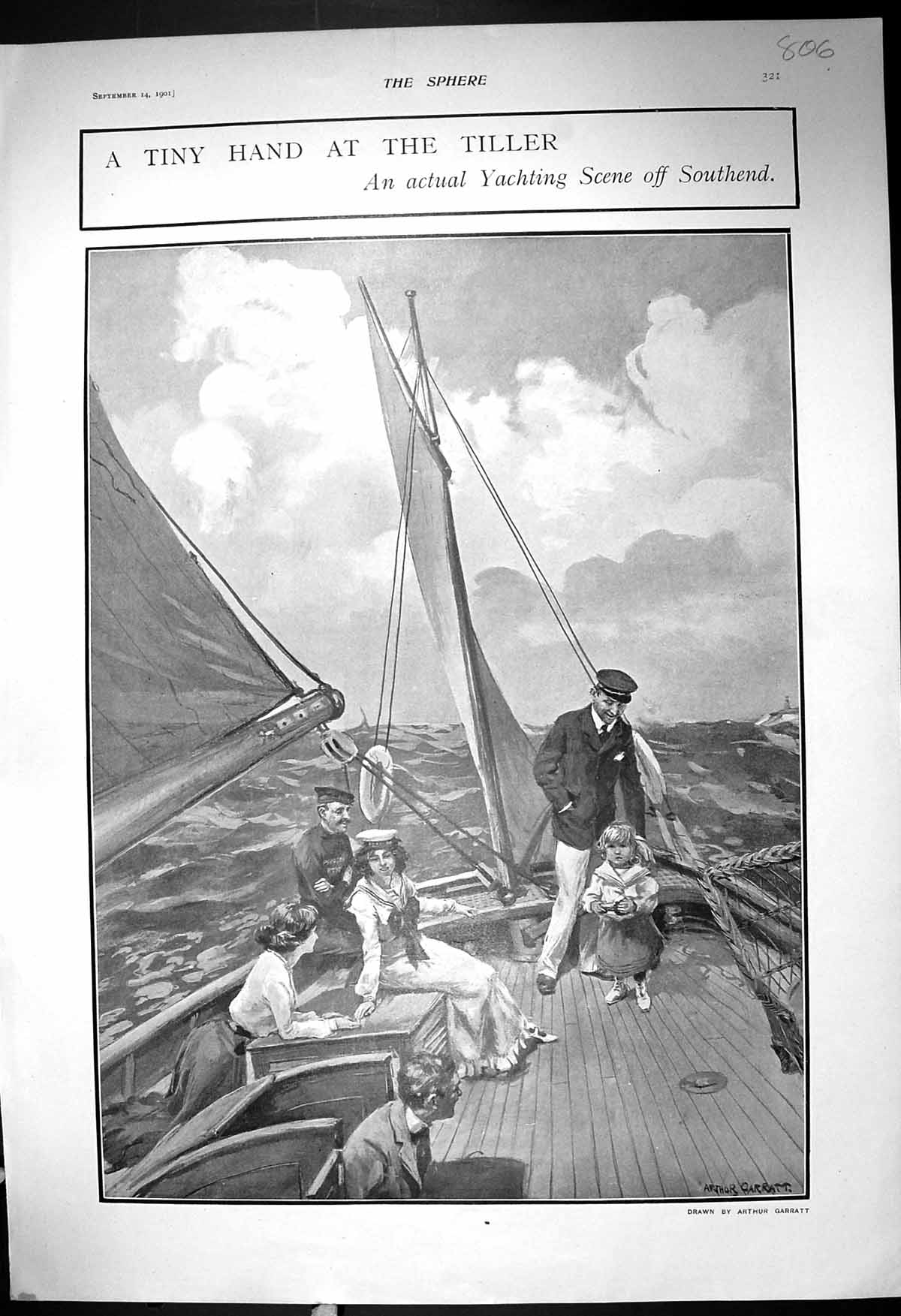 Old 1901 Yachting Southend Sailing Constance Collier Firefly TheatreVictorian