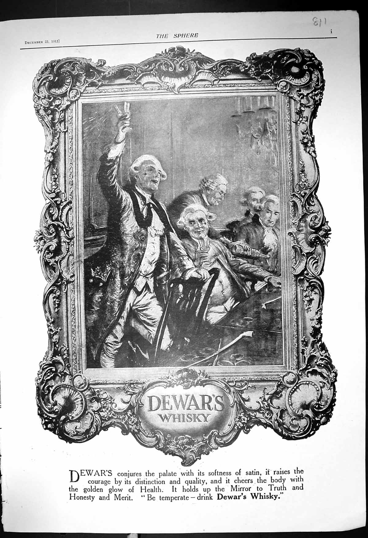 Antique Old Print 1915 Dewars Whisky Ladies Fashion Dinne Rfrock Velvet Fur
