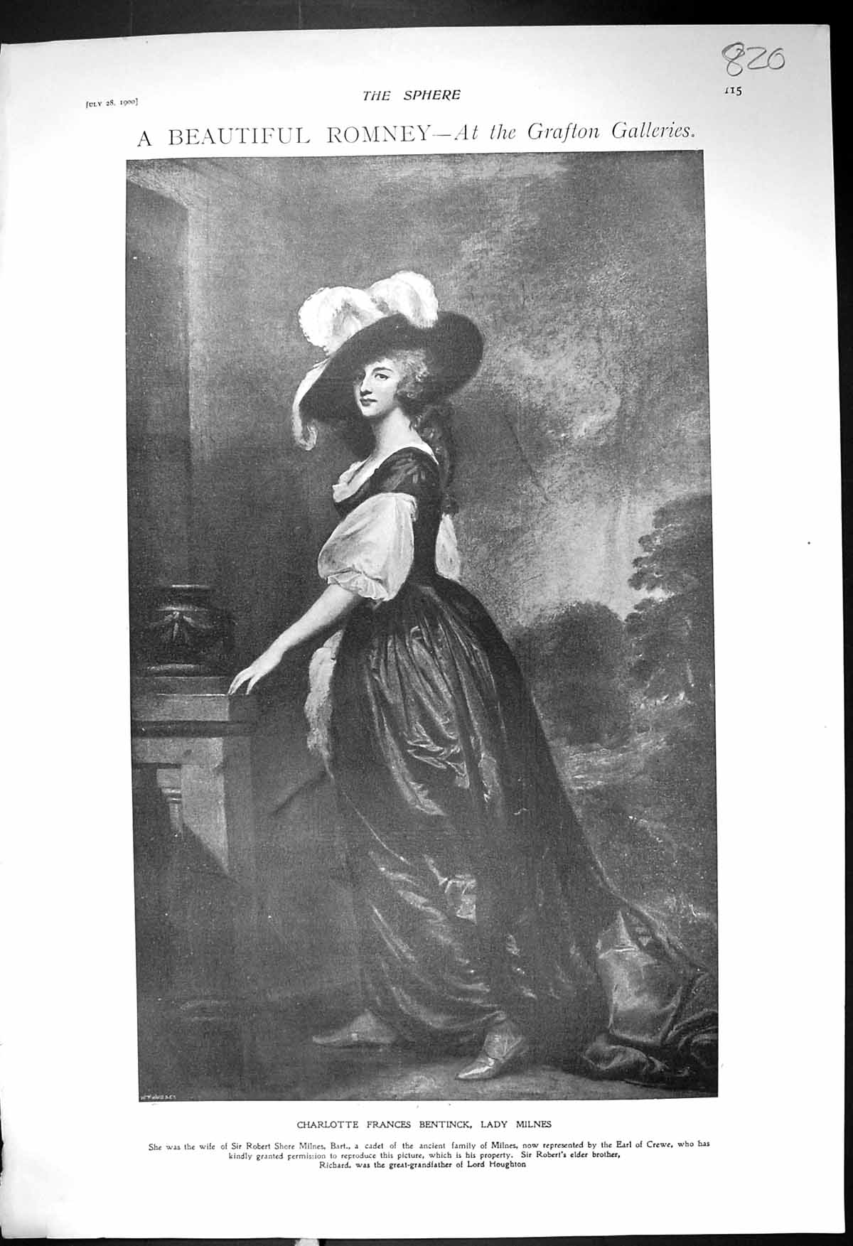 Old 1900 Charlotte Frances Bentinck Lady Milnes John Oliver Hobbes Au 20th
