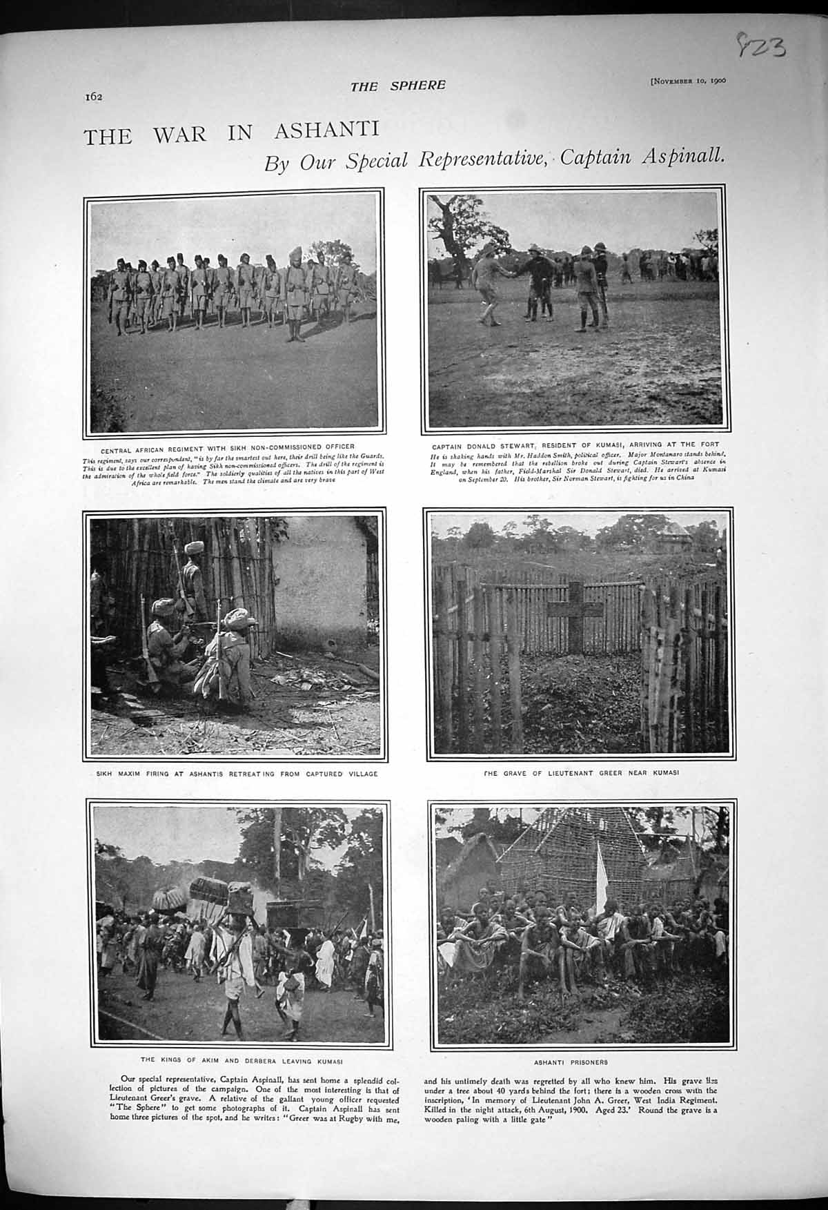 Old 1900 War Ashanti Aspinall King Akim Derbera Grave Greer Kumasi Lu 20th