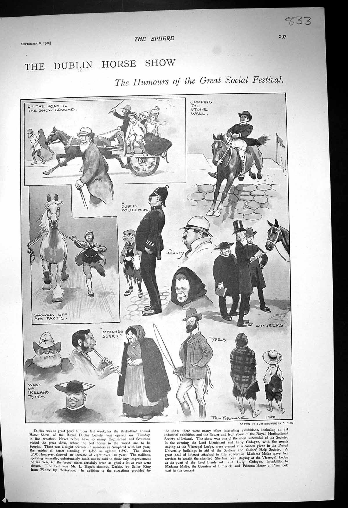 Old 1900 Dublin Horse Show Social Festival Lamaitre Peugeot Mors CarVictorian