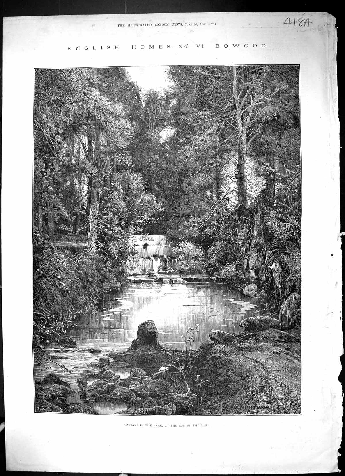 Old 1886 Bowodd House England Cascade Park River Marquis Lansdowne La 19th
