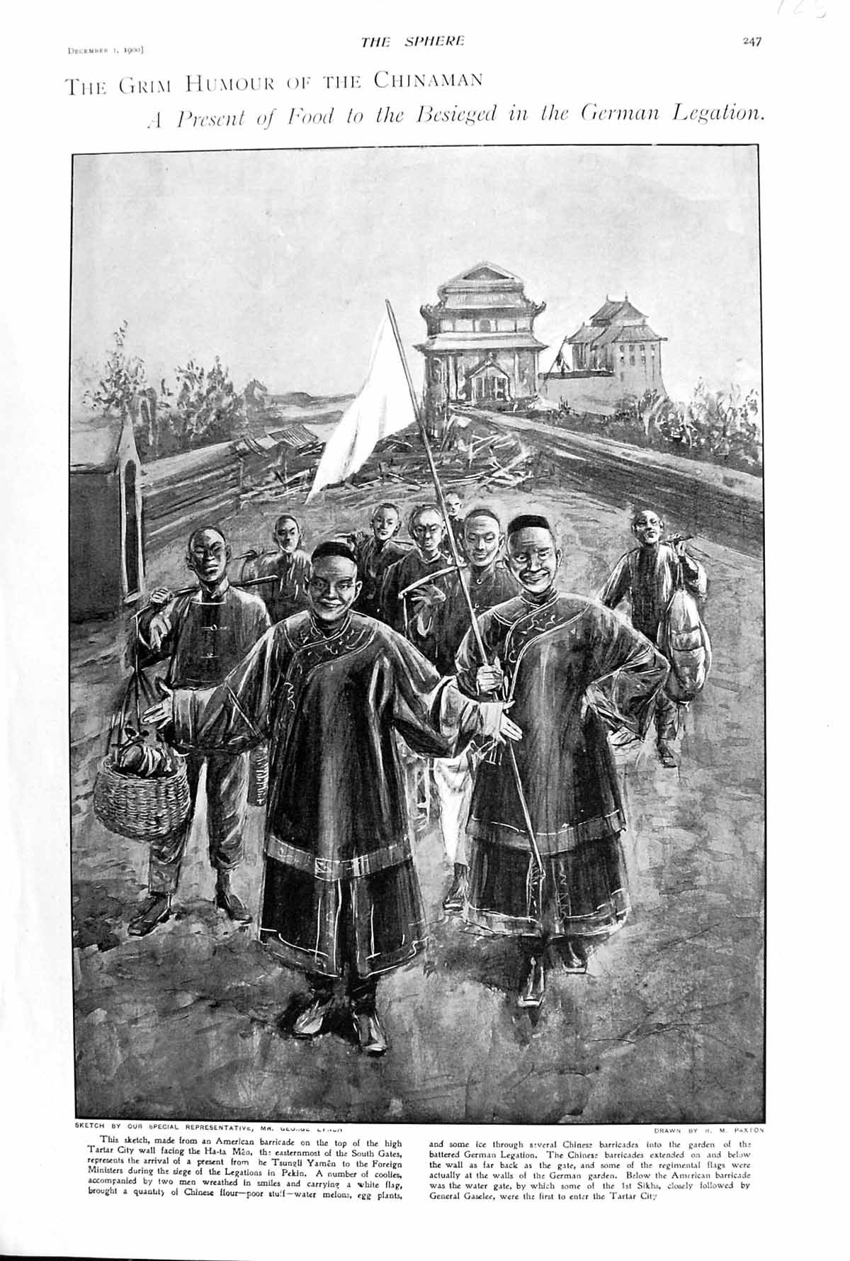 Old 1900 Chinaman Humour Present Food German Legation Tartar City Ha- Victorian