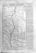 Old 1917 Map War Position Brussilov Thrust Russian Front Volhynia Gal 20th