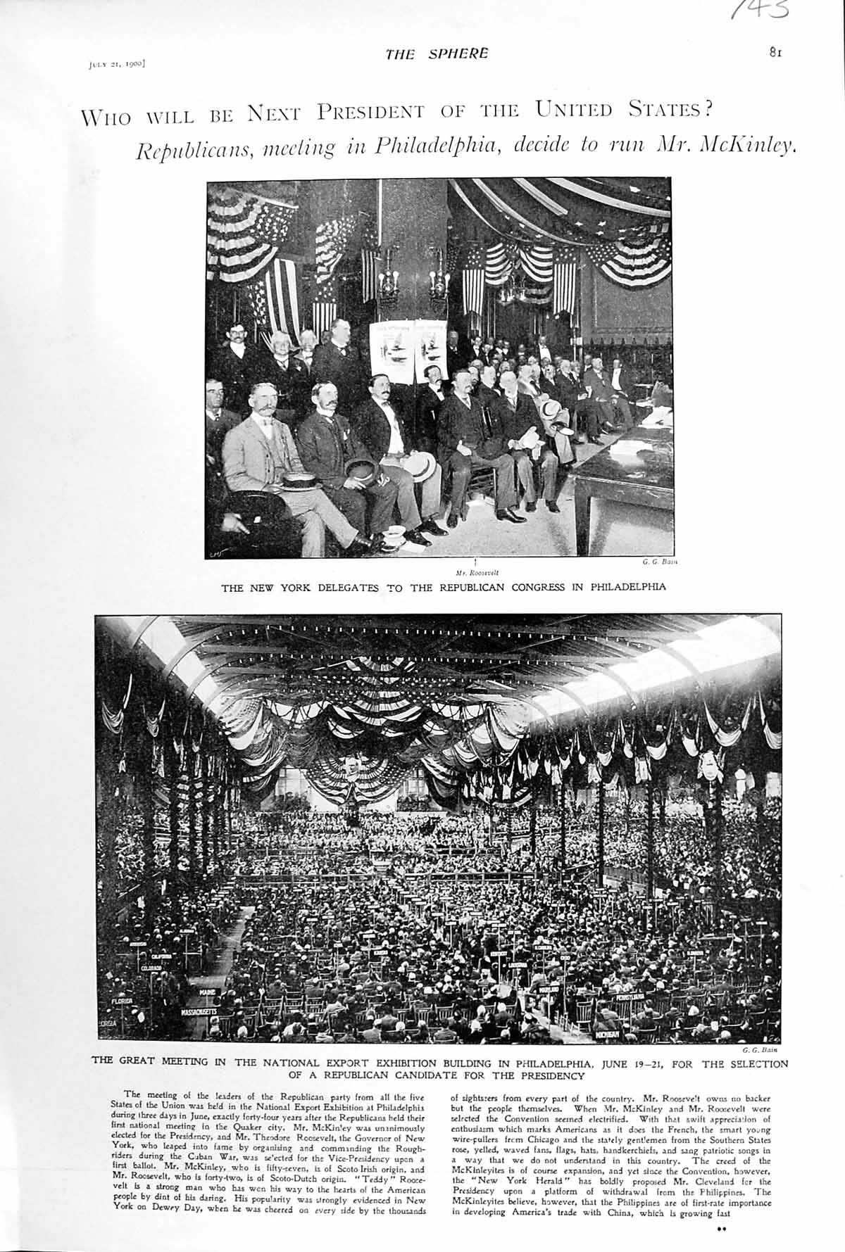 Old 1900 New York Delegates Roosevelt Export Exhibition Philadelphia Victorian