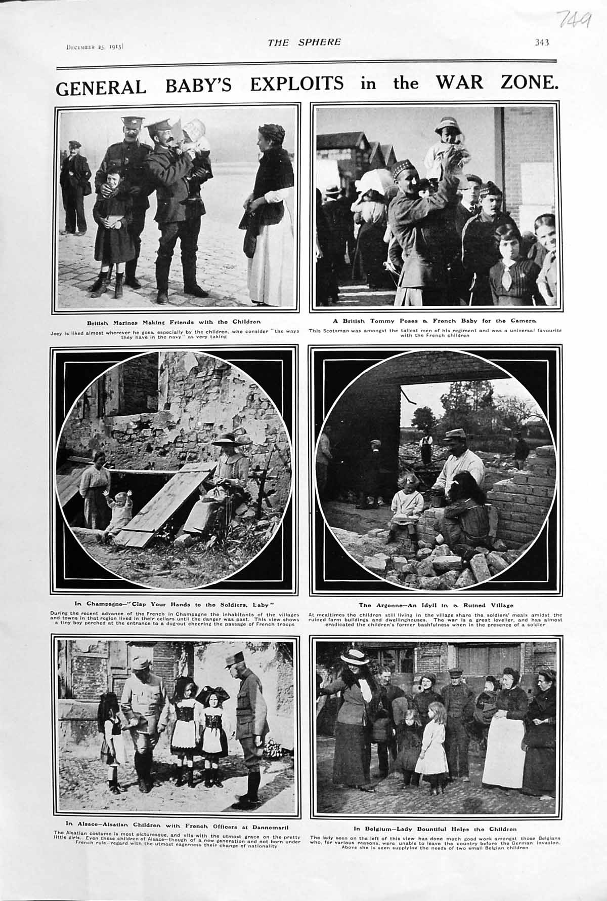 Old 1915 General Baby War British Tommy Argonne Champagne Alsace Belg 20th