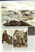 Antique Old Print 1947 Balkans Mountains Chalcidice Nikitos Women Guerillas