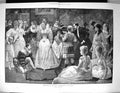 Antique Old Print 1891 Christmas Festivities Scene Rehearsing Tableua Davis