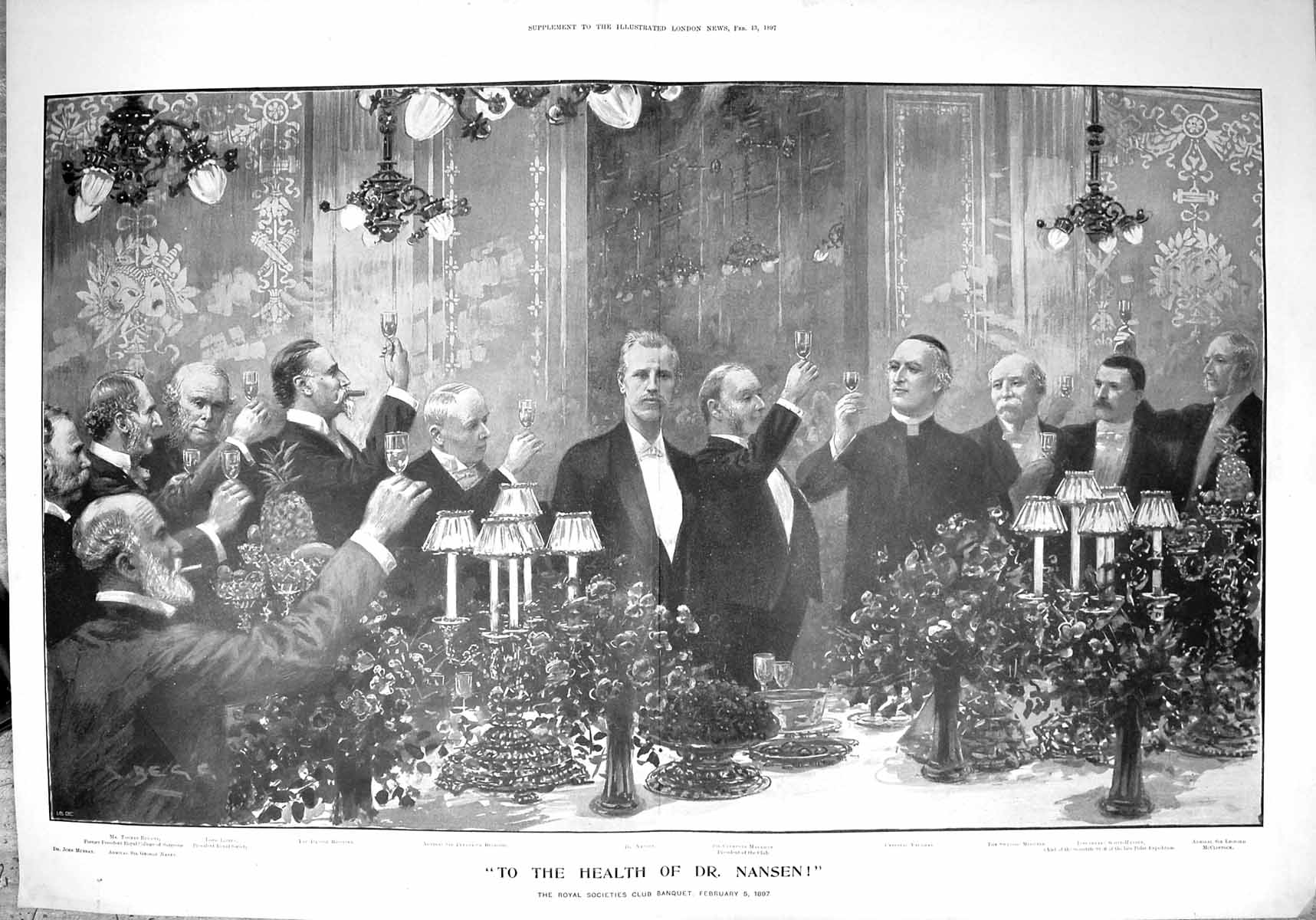 Old 1897 Society Club Banquet Dr. Nansen Bedford Vaughan Lister Bryan 19th