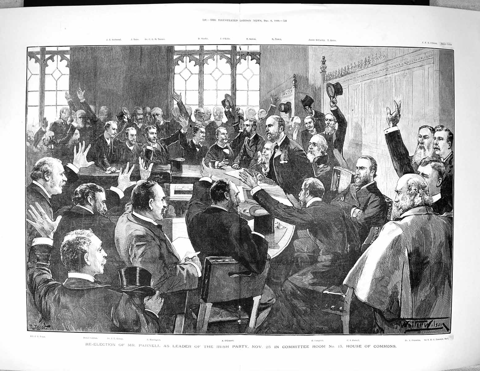 Old 1890 Parnell Leader Irish-Party Harrington O'Connor Campbell Comm 19th