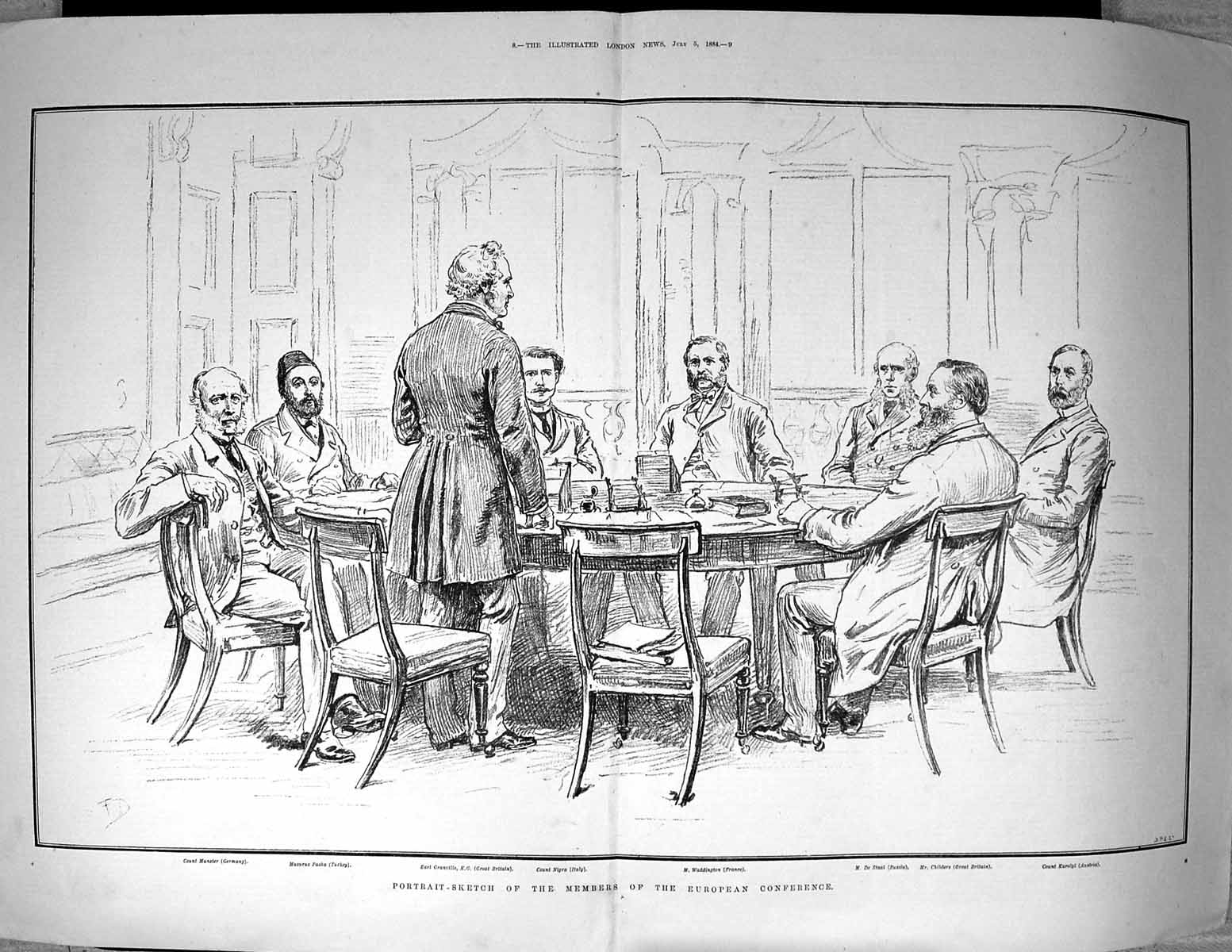 Old 1894 European Conference Waddington Nigra Granville Pasha Minster 19th