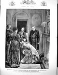 Antique Old Print 1894 Presentation Royal Baby King Home Secretary England