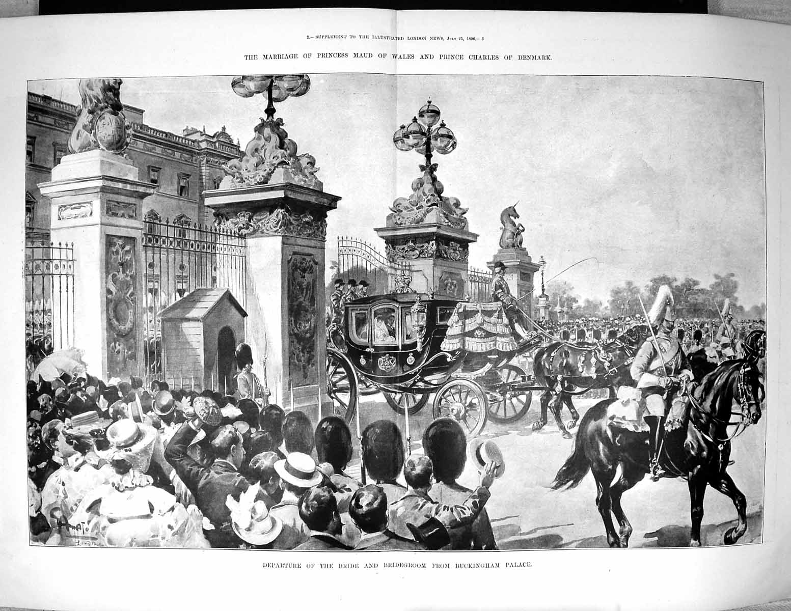 Old 1896 Wedding Princess Maud Wales Prince Charles Denmark Buckingha 19th