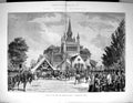 Old Print 1885 Royal Wedding Queen Princess Beatrice Whippingham Church 19th