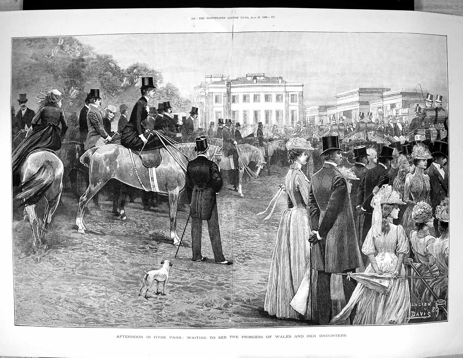 Old 1889 Hyde Park London Royal Family Families Horses Buildings Luci 19th