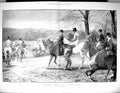 Antique Print 1899 Countryside Hunting Horses Hounds Dogs Wollen Fine Art 19th