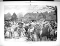 Old 1898 Hunting Meet Horses Huntsmen Mansion House Fine Art WollenVictorian