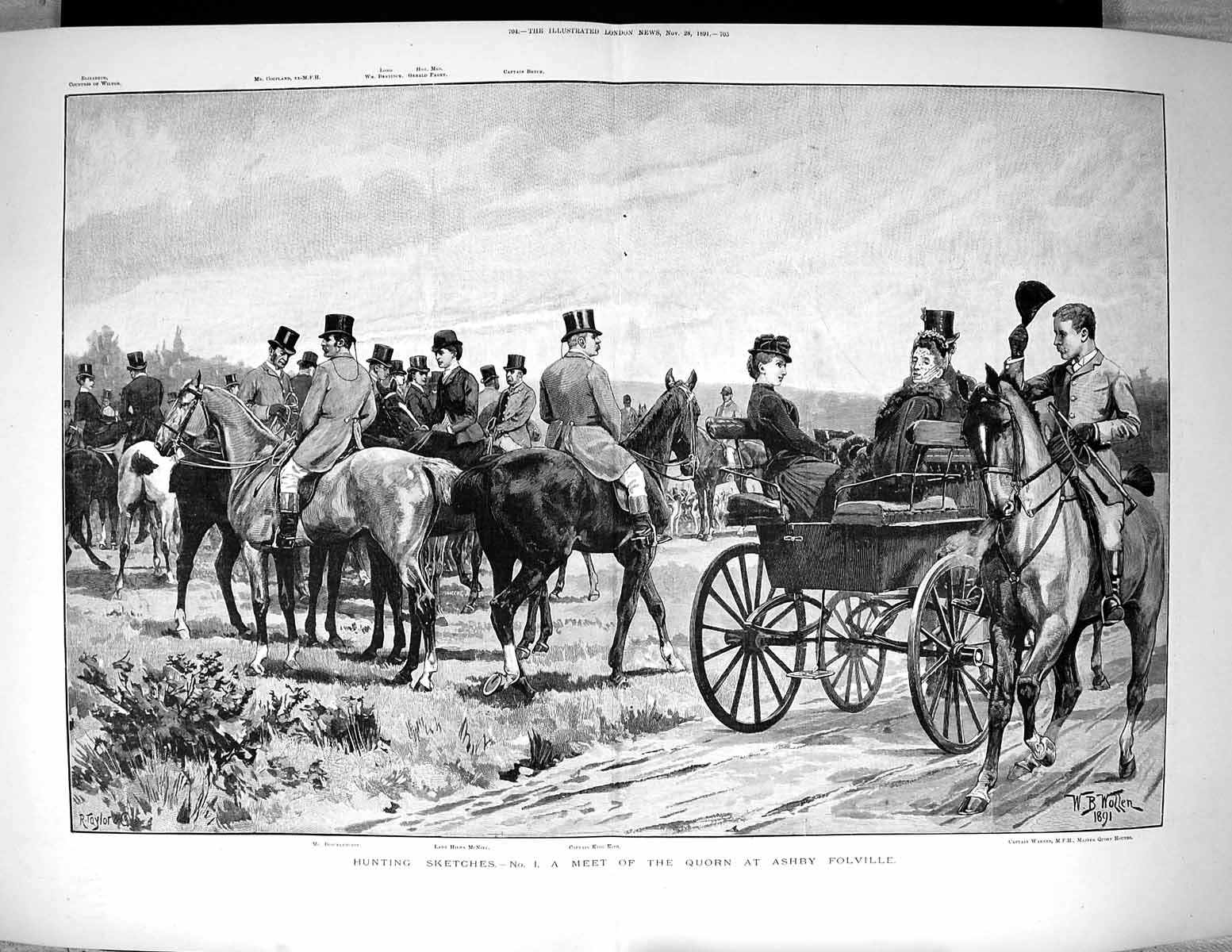 Old 1891 Hunting Quorn Ashby Folville Mcniel Captain King Warner Broc 19th