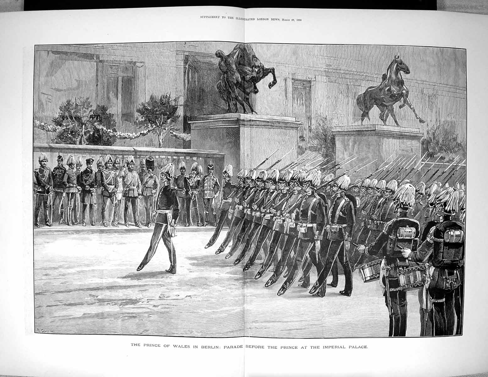 Old 1890 Prince Wales Berlin Parade Imperial Palace Germany Taylor Fi 19th