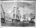 Old 1856 Naval Review Ships Gun-Boats Battle-Ships Andrews Fine ArtVictorian