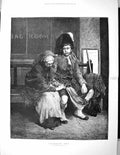 Original Old Antique Print 1884 Ordered Off Frank Holl Fine Art War Sier Lady
