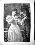 Old 1898 Viole D'Amour Beautiful Girl Music Insturments Liedervald Fi 19th