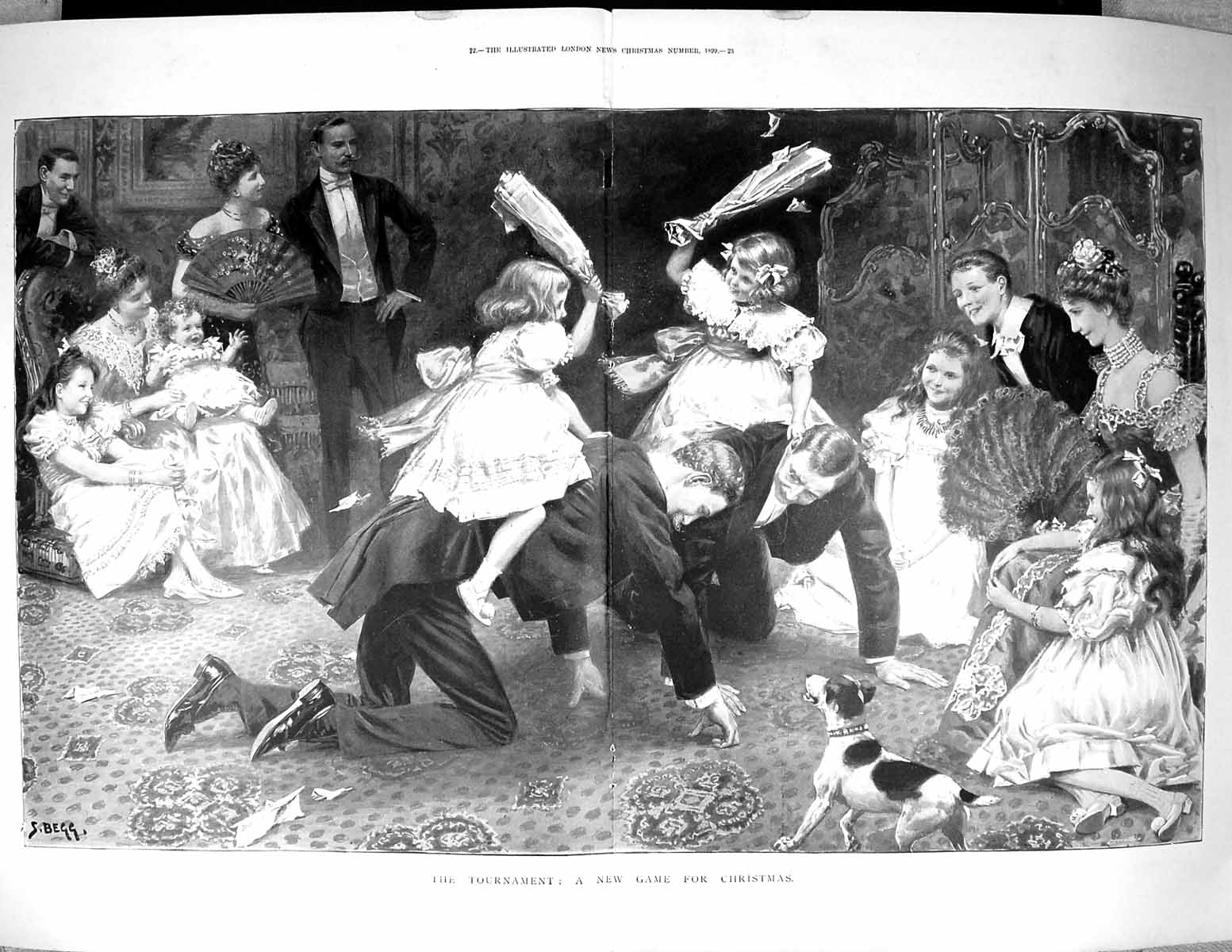 Old 1899 Christmas Tournament Children Entertainment Family Fun BeggVictorian