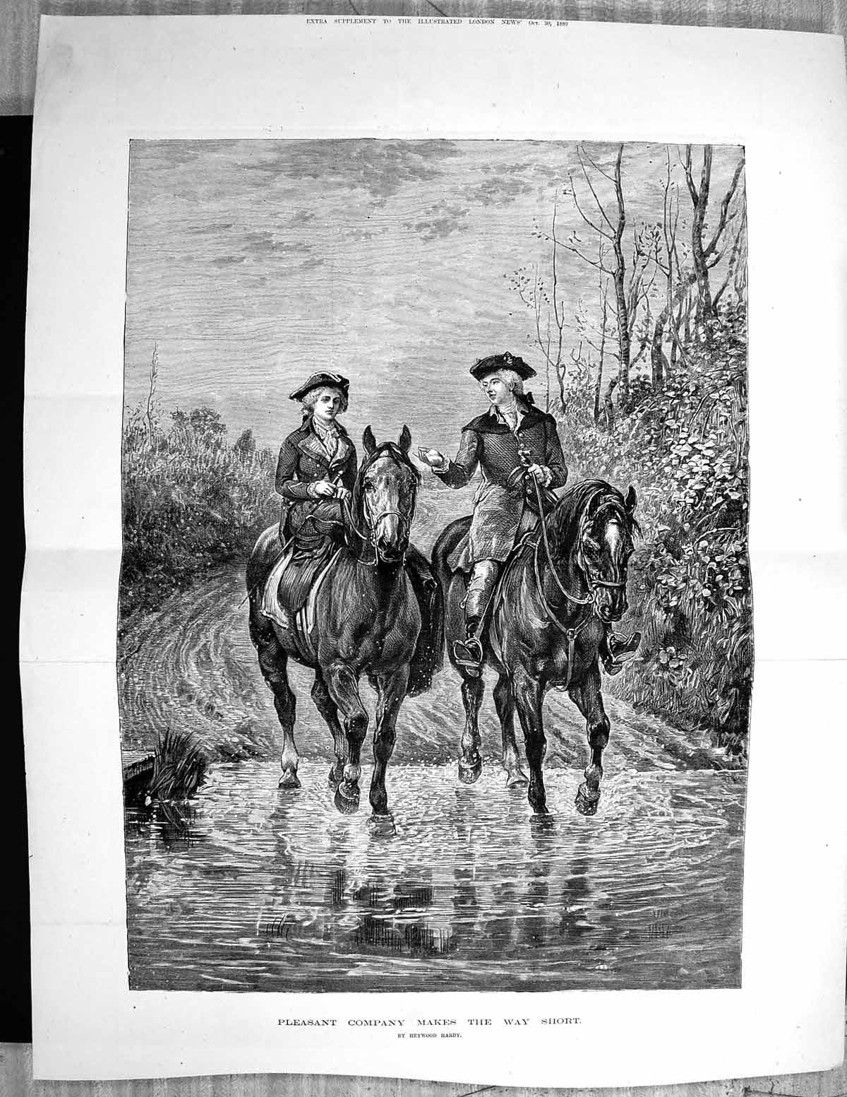 Old 1880 Pleasant Company Makes The Way Short Man Woman Horse Romance 19th