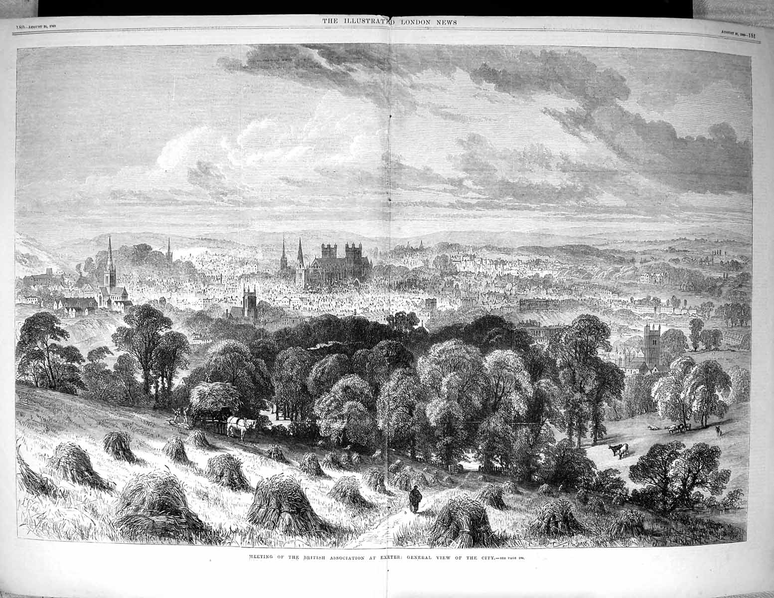 Old 1869 Meeting British Association Exeter England Architecture Hays 19th