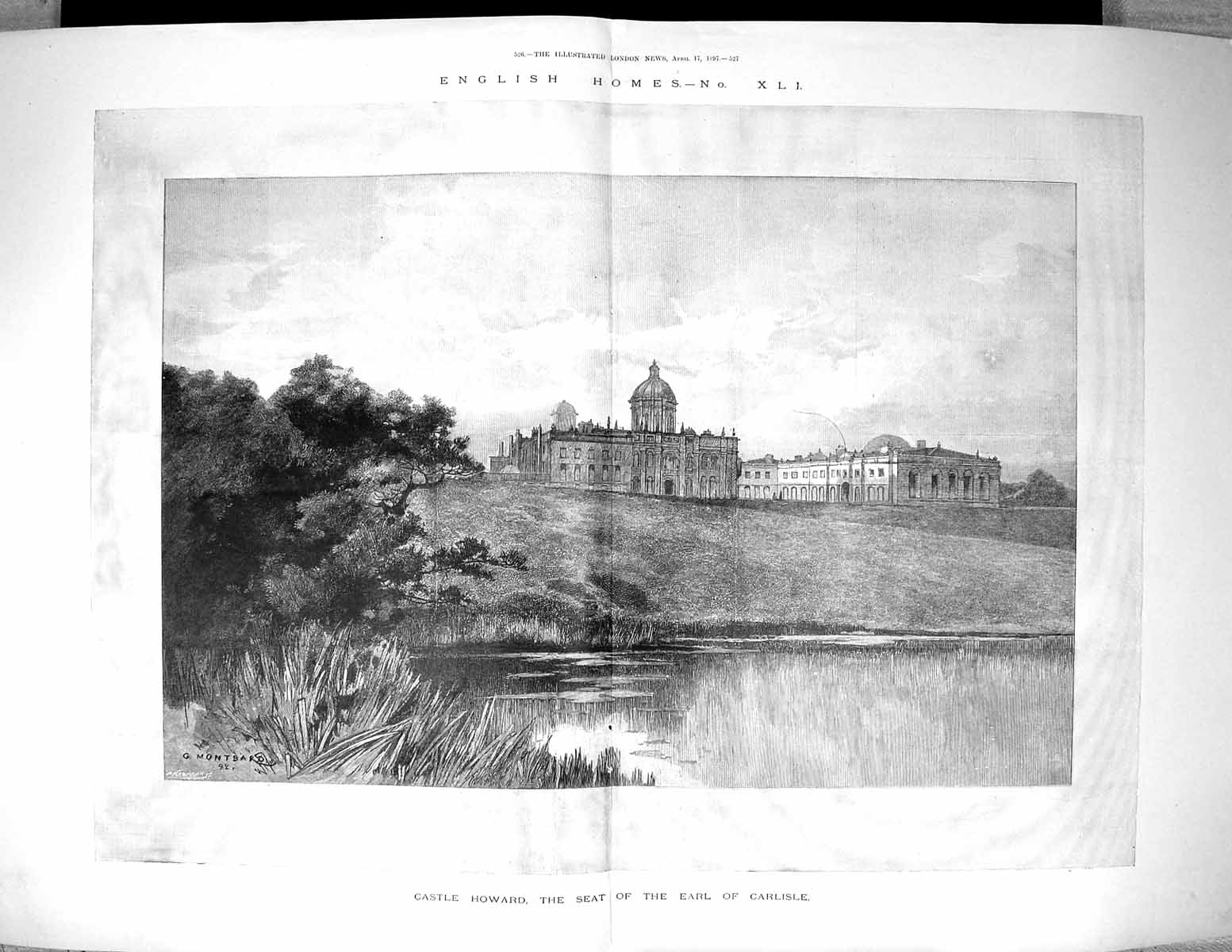 Old 1897 Castle Howard Earl Carlisle England Architecture Montbard Fi 19th