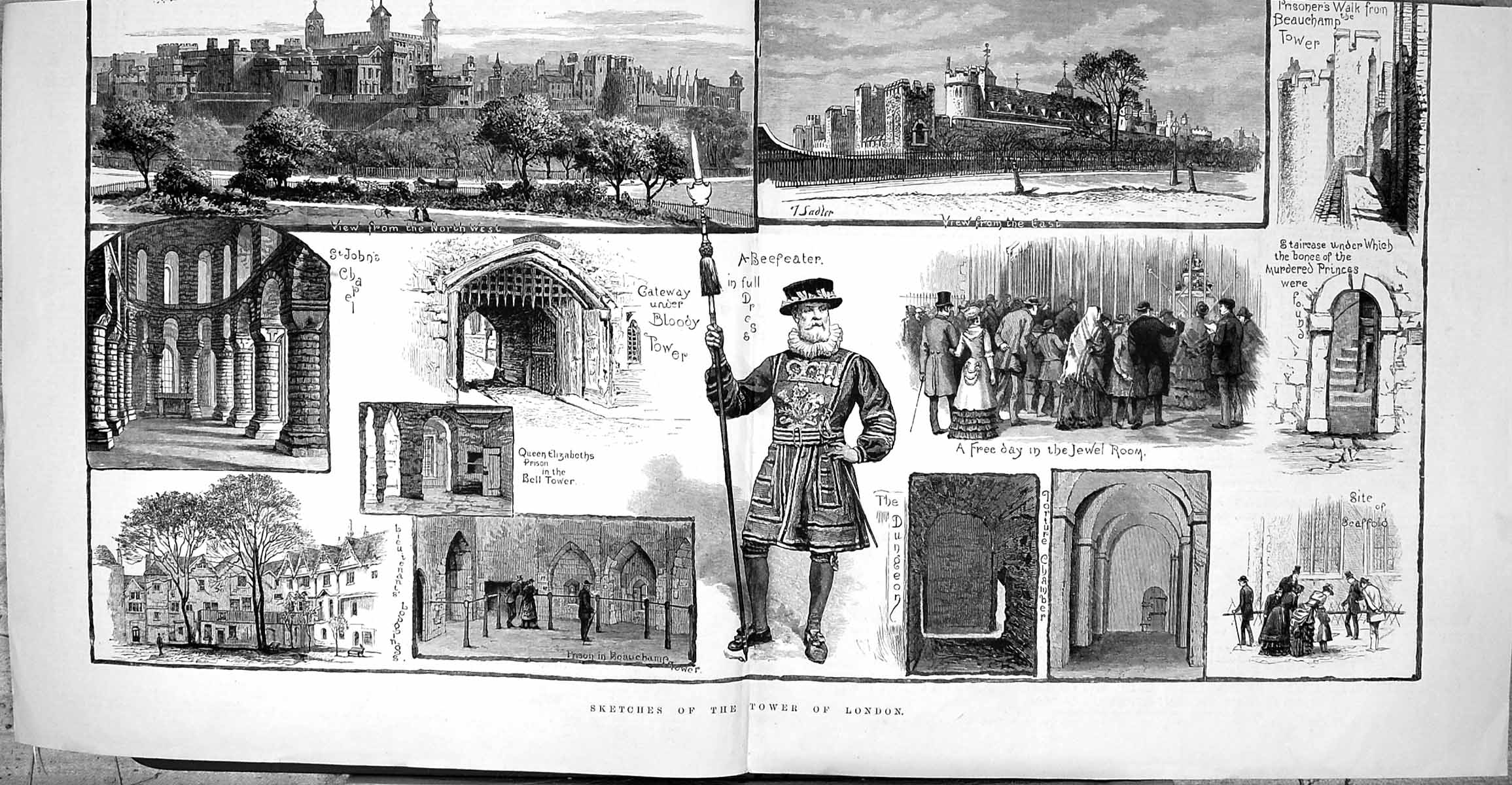 Old Tower London Beefeater Jewel Room Prison Bell Prisoners Walk Beau