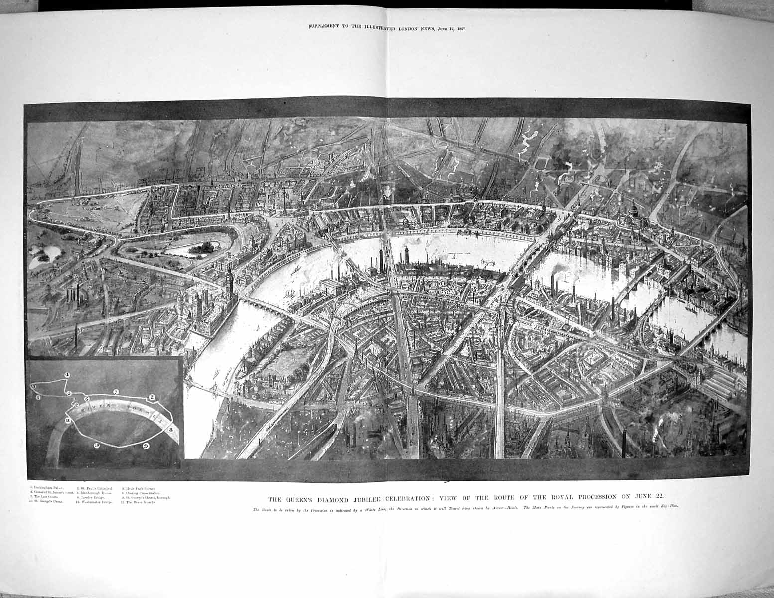 Old 1897 Queen Diamond Jubilee Celebration View Royal Procession Lond 19th
