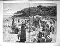 Old 1890 Seaside Retreat Family Recreation Beach Scene Forestier Fine 19th