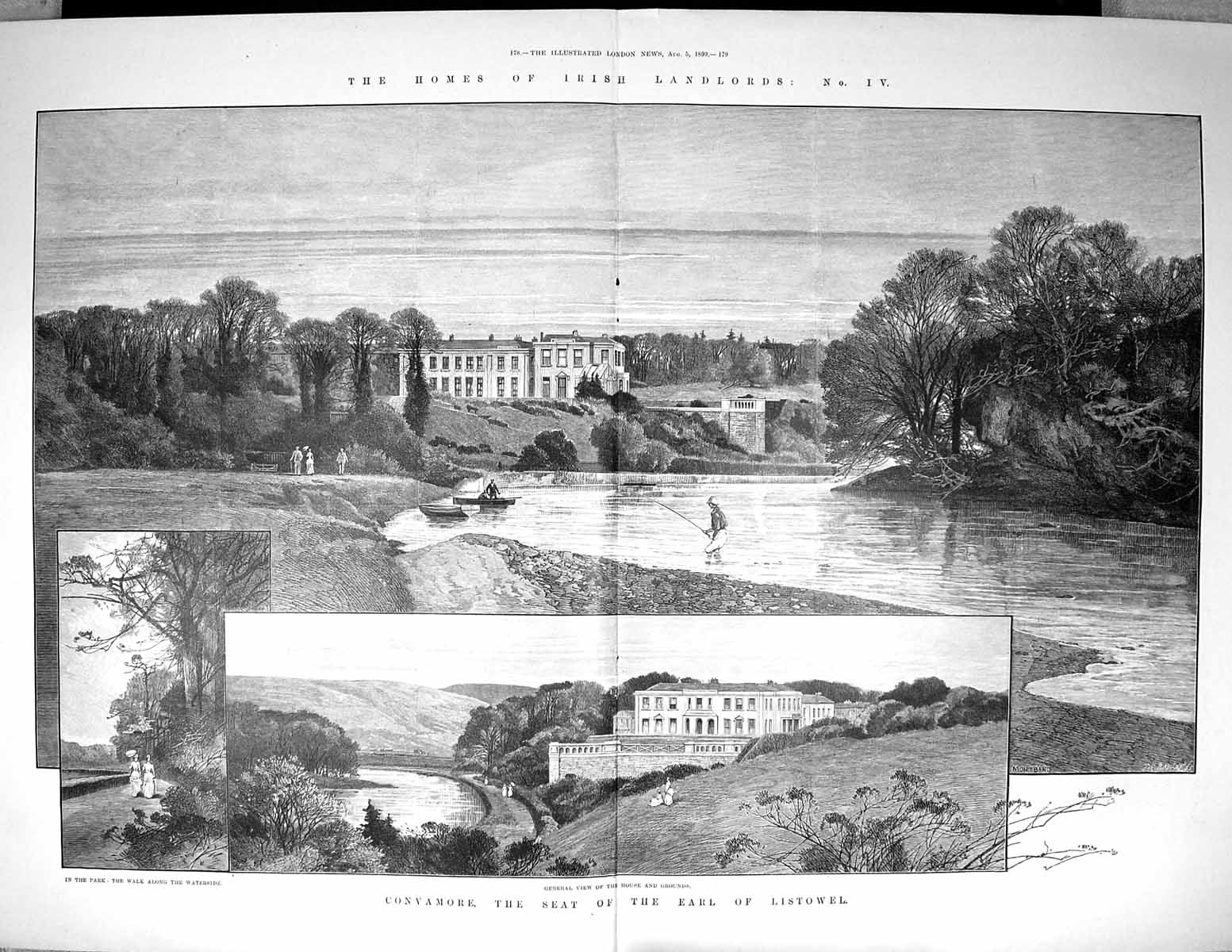 Old 1899 Convamore Earl Listowel Ireland House Grounds Architecture M 19th