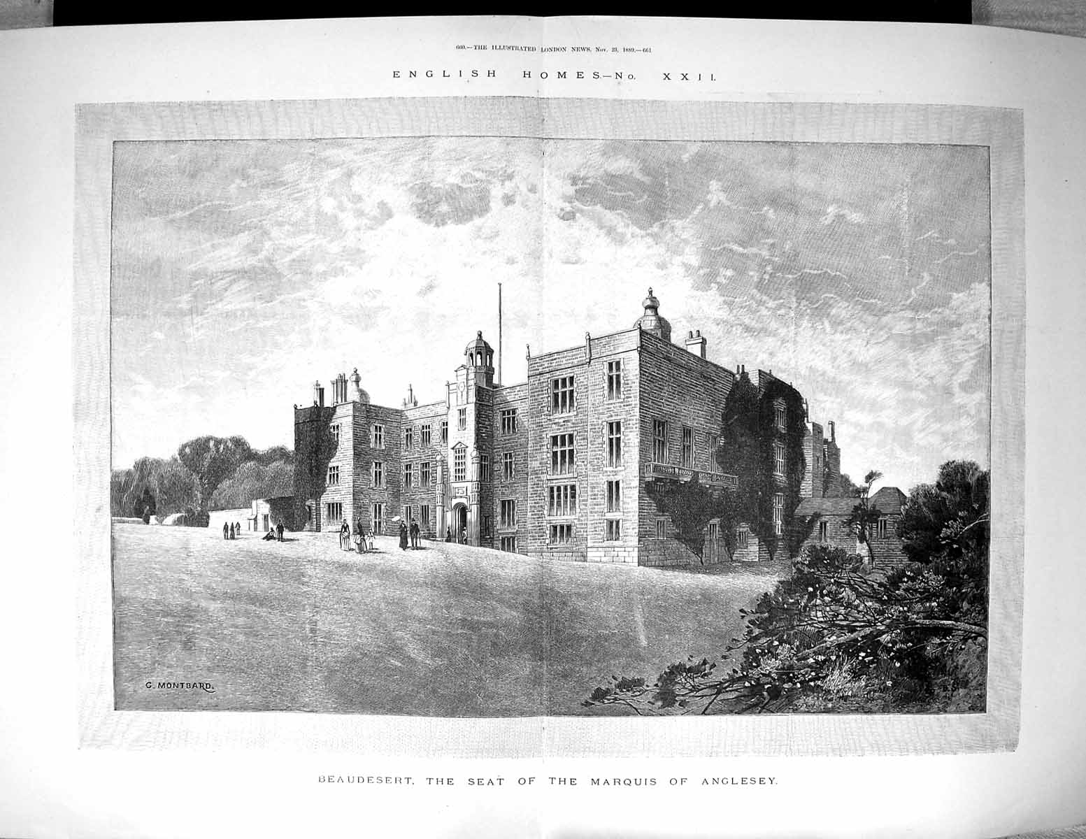 Old 1889 Exterior Beaudesert Marquis Anglesey England Architecture Mo 19th