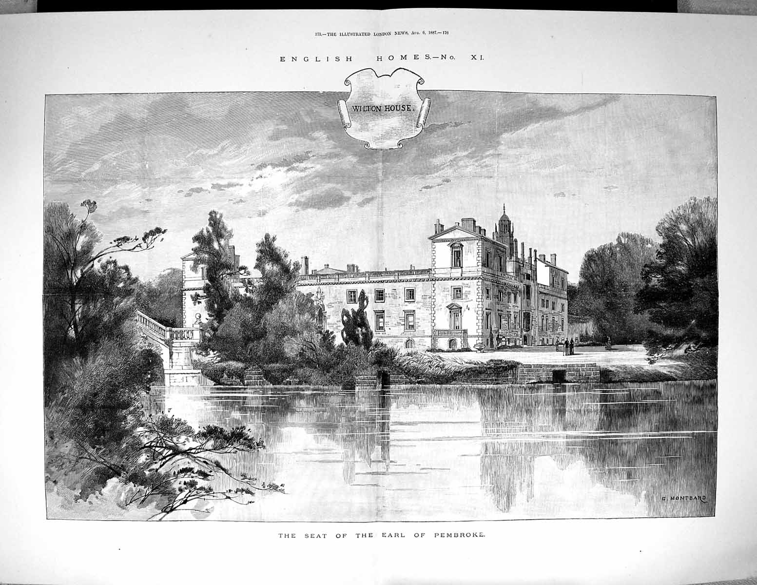 Old 1887 Wilton House Earl Pembroke England Architecture Montbard Fin 19th