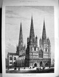 Old 1880 Exterior Lichfield Cathedral England Architecture Read FineVictorian