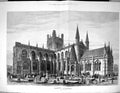 Old Antique Print 1881 Exterior Chester Cathedral England Architecture 19th