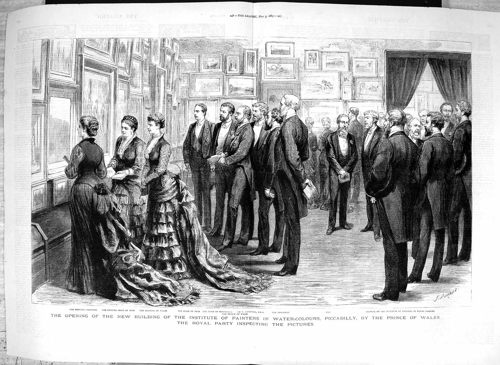 Old 1883 Opening Building Institute Painters Piccadilly Princess Wale 19th