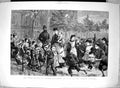 Old Antique Print 1883 London Children Playing Temple Gardens Staniland 19th