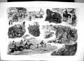 Old Antique Print 1887 Fox Hunting Holiday Season Horses Hounds Huntsmen 19th