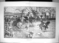 Original Old Antique Print 1905 Hunting Scene Horses Runnaway Pigs Frank Craig