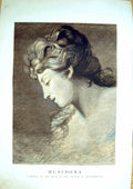 Old Antique Print Portrait Beautiful Girl Musidora Garland Gainsborough